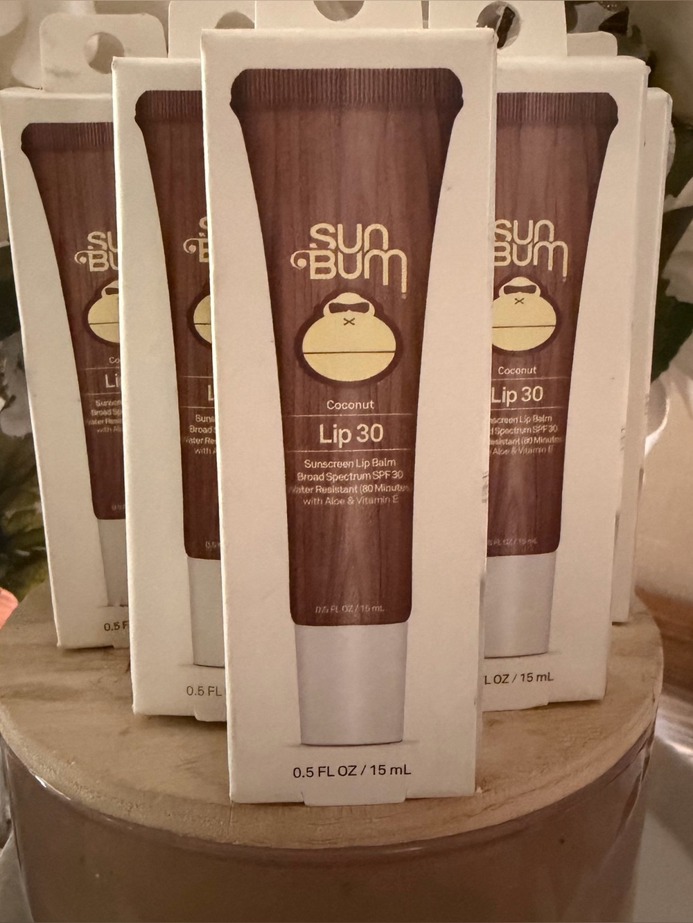 Lot of 5 Sun Bum Coconut Lip 30 Sunscreen Lip Balm Broad Spectrum SPF30 15ml NEW